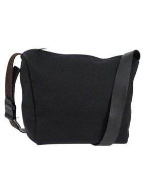 Authentic CHANEL Sports Shoulder Bag Canvas Black Silver